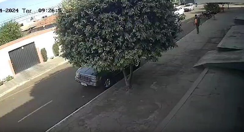 Larápio é flagrado furtando bolsa dentro de veículo em plena luz do dia em Rondonópolis; vídeo