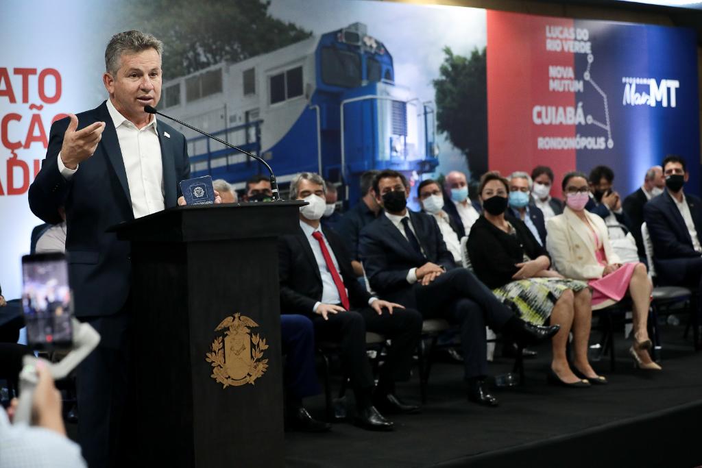 Contrato entre MT e Rumo prevê chegada da 1ª Ferrovia Estadual até Cuiabá; sete viadutos já foram concluídos