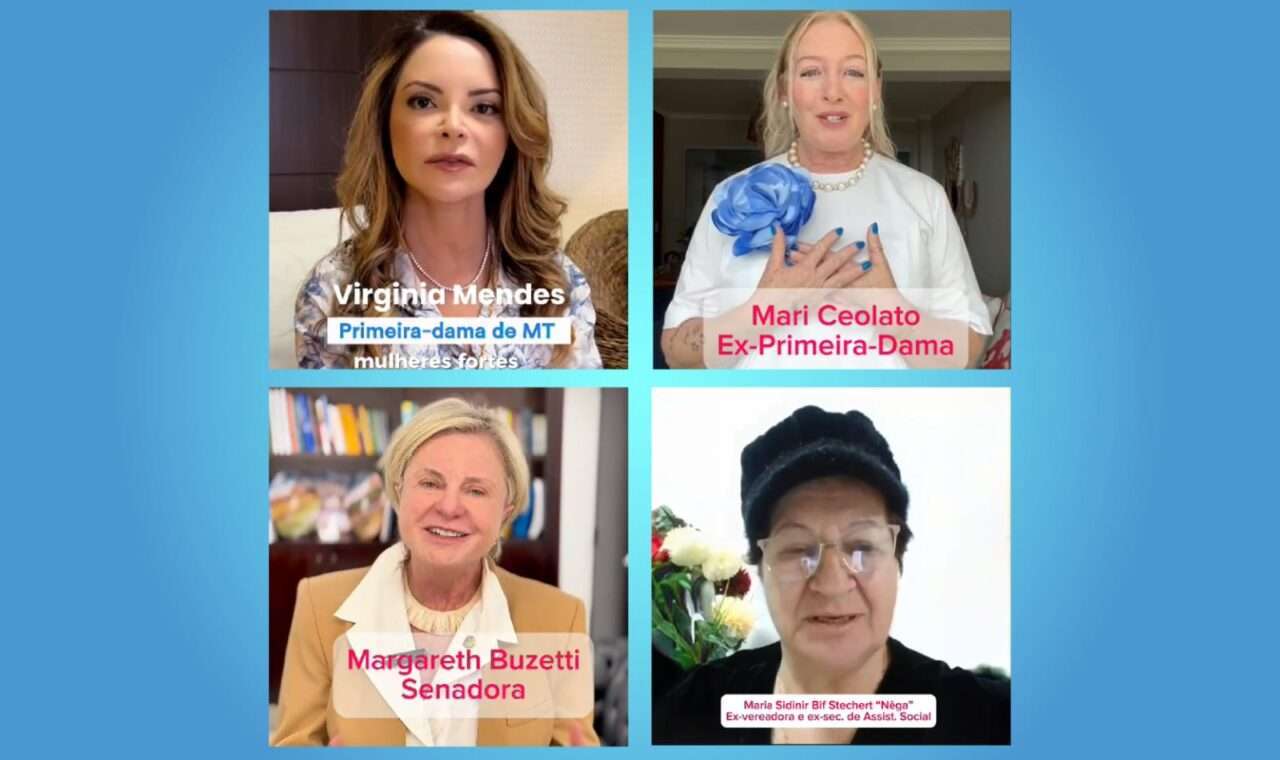 Primeira-dama Virgínia Mendes e senadora Margareth Buzetti gravam vídeo de apoio a Miguel Vaz