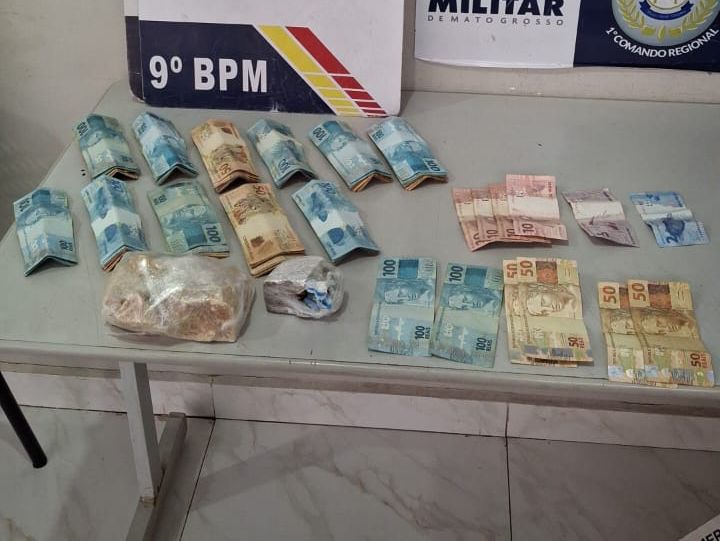 PM prende suspeito de tráfico de drogas com R$ 11,4 mil em Cuiabá