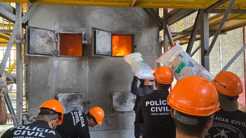 Polícia Civil incinera três toneladas de entorpecentes apreendidos pelas Forças de Segurança