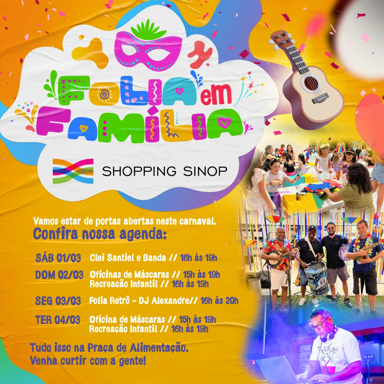 Carnaval em Família: Shopping Sinop tem programação gratuita no fim de semana e feriado