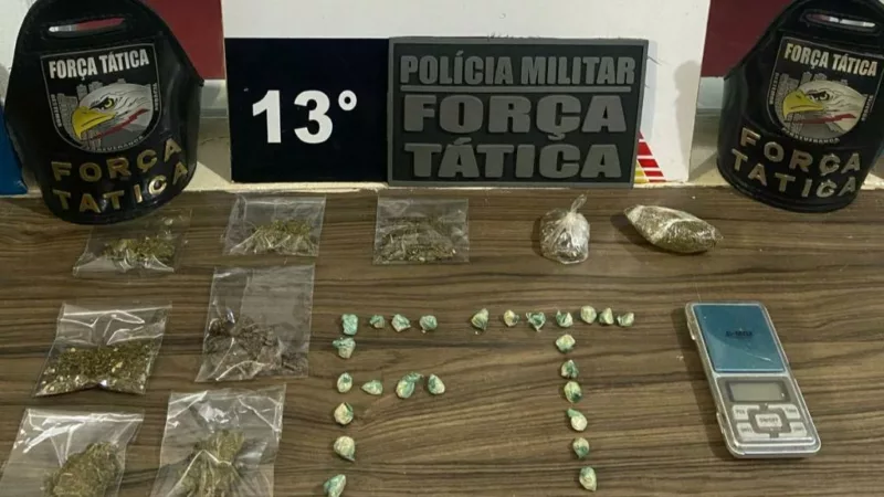 Força Tática prende homem com porções de maconha e pasta base em Lucas do Rio Verde