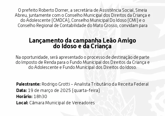 Leão Amigo do Idoso e da Criança: campanha será lançada na próxima quarta (19)