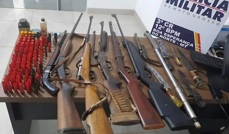 Denunciado por violência doméstica é preso no Nortão; armas apreendidas