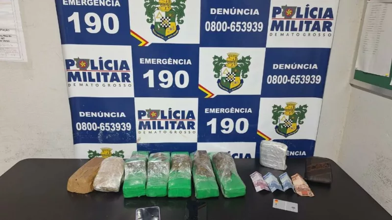 Polícia Militar prende dois homens e apreende sete tabletes de entorpecentes