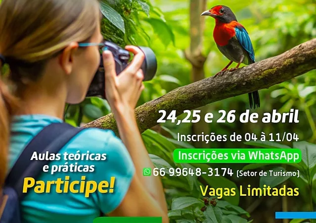 Prefeitura de Sinop oferta curso introdutório à observação de pássaros