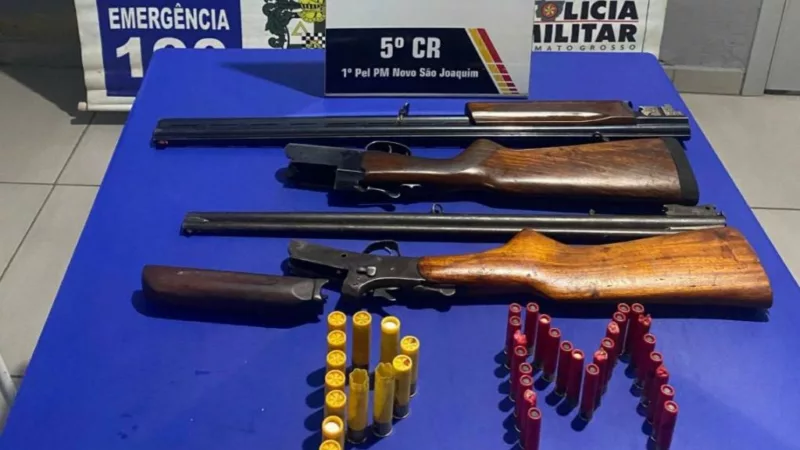 PM prende dois homens com espingarda, munições e 34 quilos de carne de animais silvestres