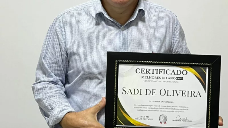 Enfermeiro Sadi Oliveira conquista o 2° Lugar no Prêmio Melhores do Ano 2025 na Categoria Enfermeiro