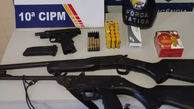 Força Tática apreende armas e munições em propriedade rural em Aripuanã