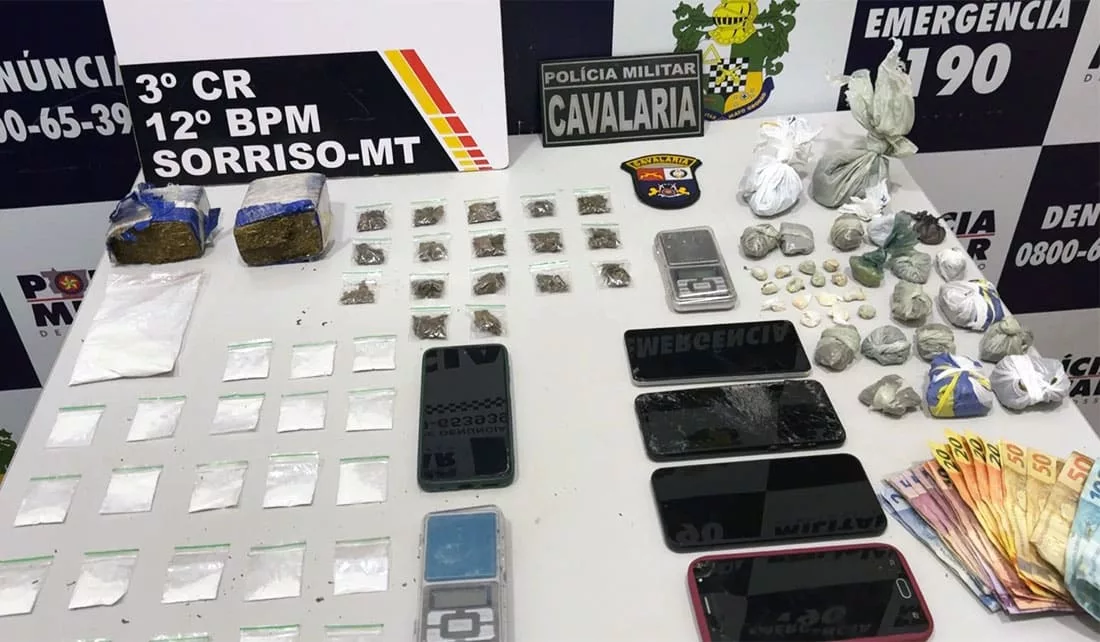 Cavalaria prende dupla com mais de três quilos de drogas em Sorriso