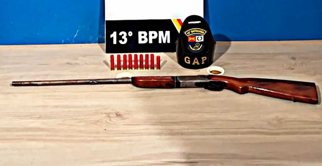 Homem é preso transportando arma e munições em Lucas do Rio Verde