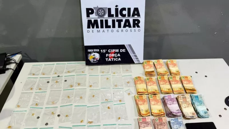 Força Tática prende homem por tráfico de drogas, apreende entorpecentes e R$3,8 mil em dinheiro