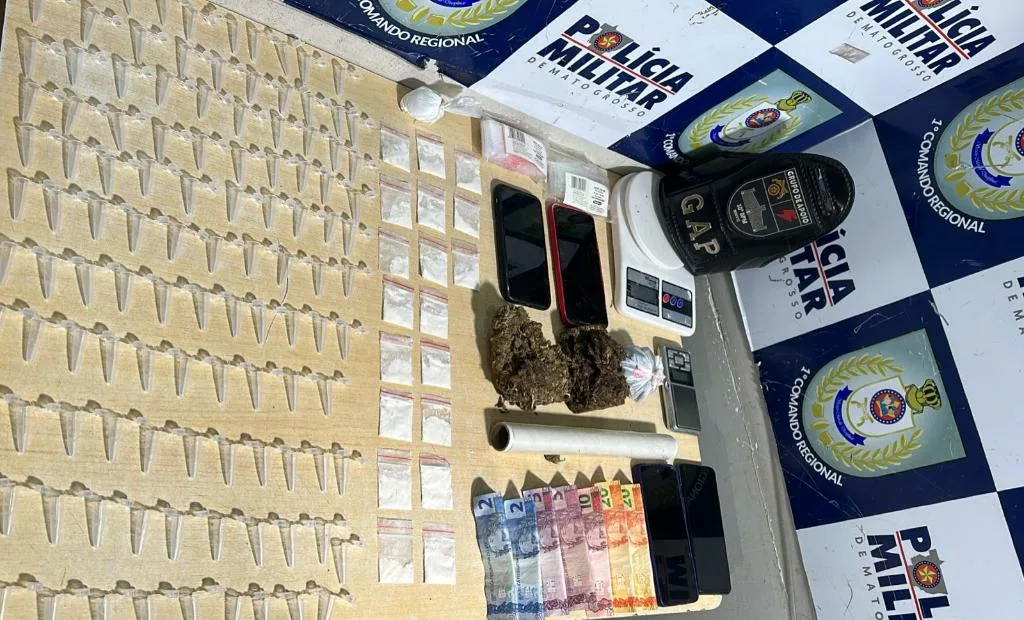 Polícia Militar detém três suspeitos por tráfico ilícito de drogas em Cuiabá